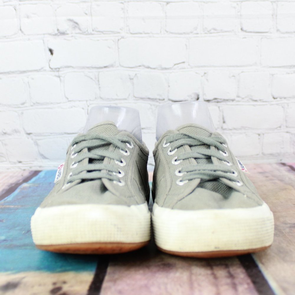 Superga Gray Canvas Lace-up Low Top Casual Sneakers Size M 6 L 7.5 - Picture 4 of 9